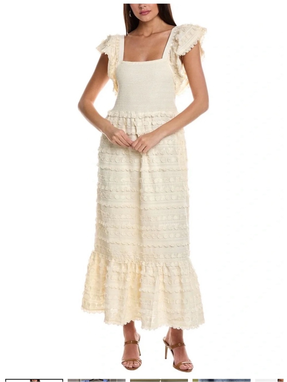 Marie Oliver Ivory Kora Maxi Dress with Pockets